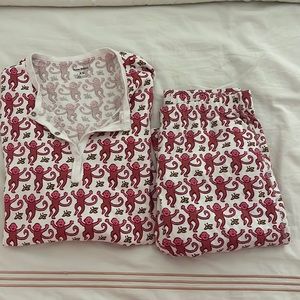 Roller Rabbit monkey pajamas: pink